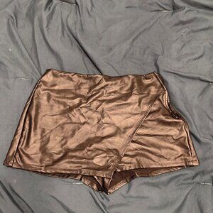Faux Leather Skort
